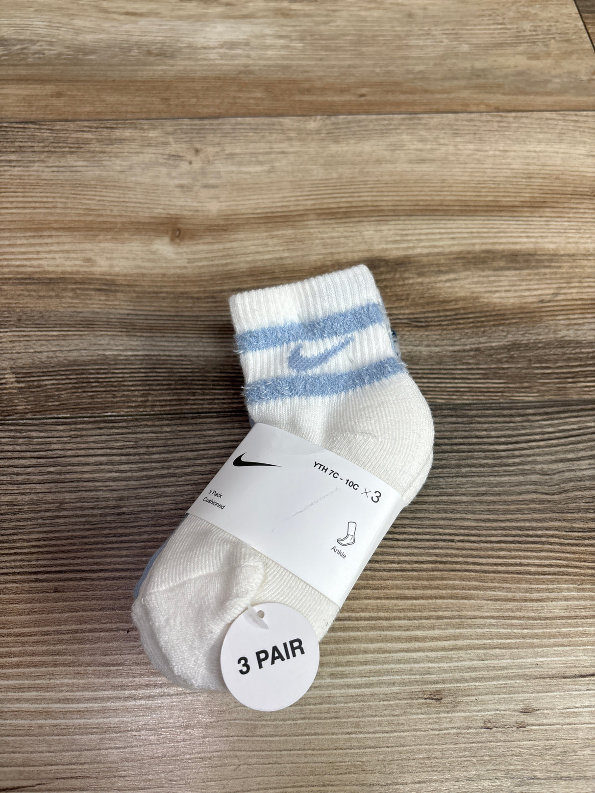 NEW Nike 3pk Cushioned Ankle Socks sz 7-10c