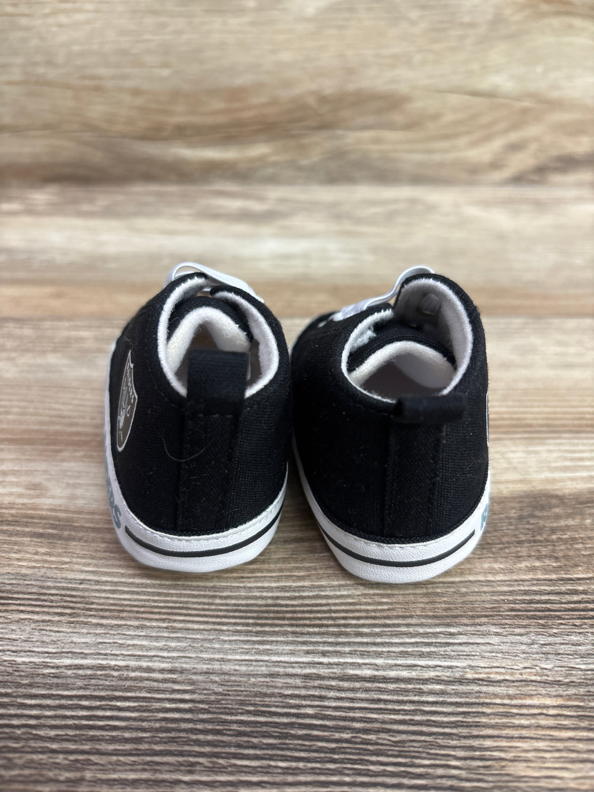 BabyFanatic NFL Las Vegas Raiders Pre-Walker Soft Sole Shoes Black sz 1/2c