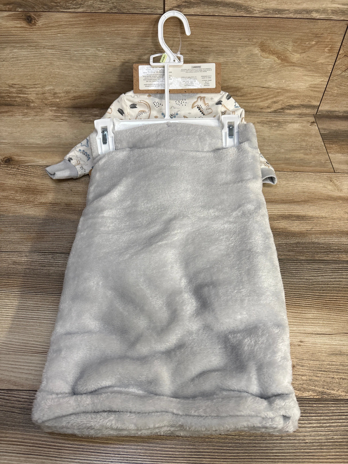 NEW Baby Essentials 4pc Dinosaur Coverall & Blanket Set White sz 3m