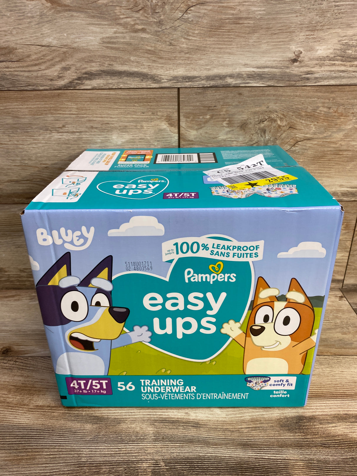 NEW Box of Pampers Easy Ups Bluey Training Underwear 56ct. Size 4T/5T