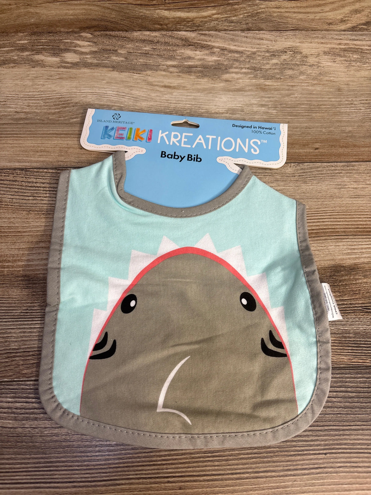 NEW Keiki Kreations Baby Bib 'Shark Bites!'