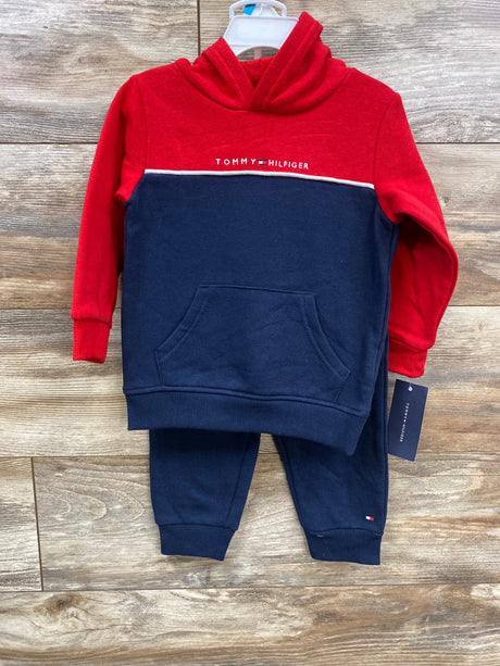 NEW Tommy Hilfiger 2pc Sweatshirt & Joggers Red sz 24m - Me n Mommy To Be