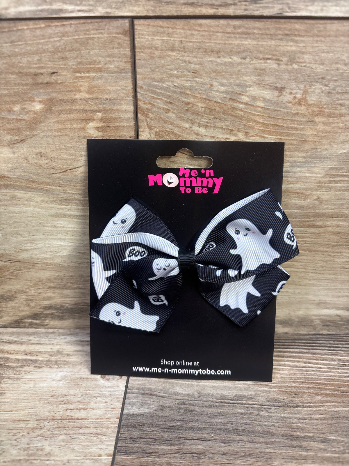 NEW Ghost Print Hair Bow Black