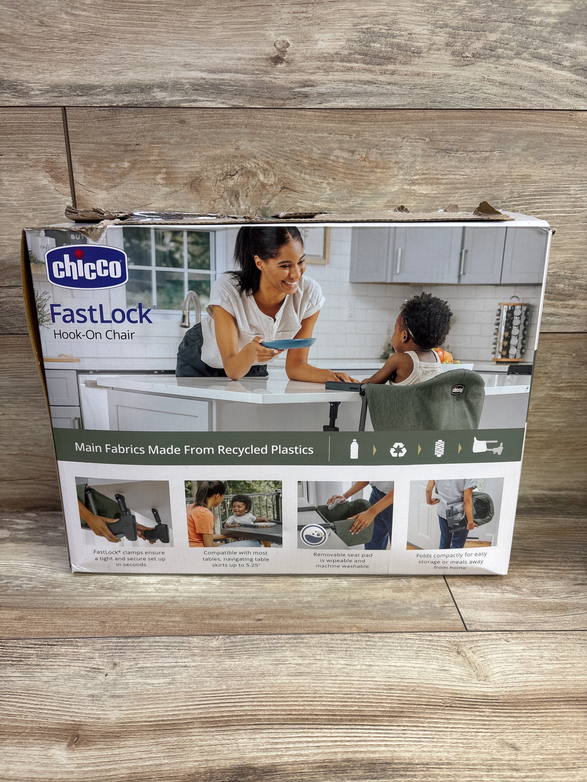 NEW Chicco FastLock Hook-On High Chair Grey
