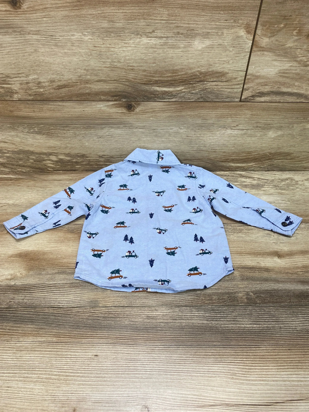 Old Navy Tree Print Button Up Shirt & Bowtie Blue sz 12-18m - Me n Mommy To Be