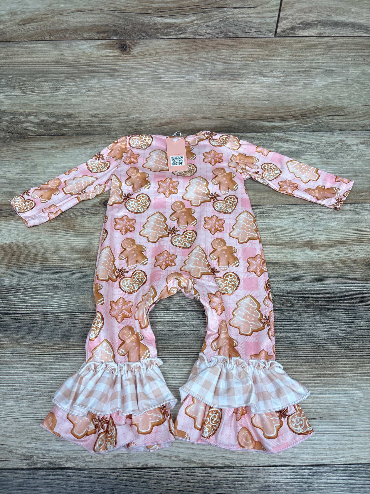 NEW Marie Nicole Gingerbread Ruffle Coverall Pink sz 3-6m