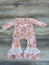 NEW Marie Nicole Gingerbread Ruffle Coverall Pink sz 3-6m