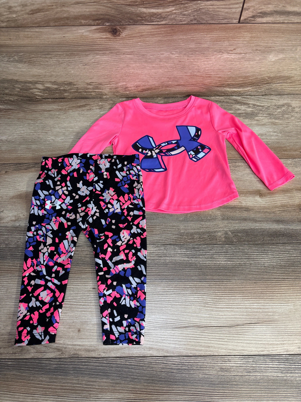 Under Armour 2pc Logo Shirt & Leggings Pink sz 12m