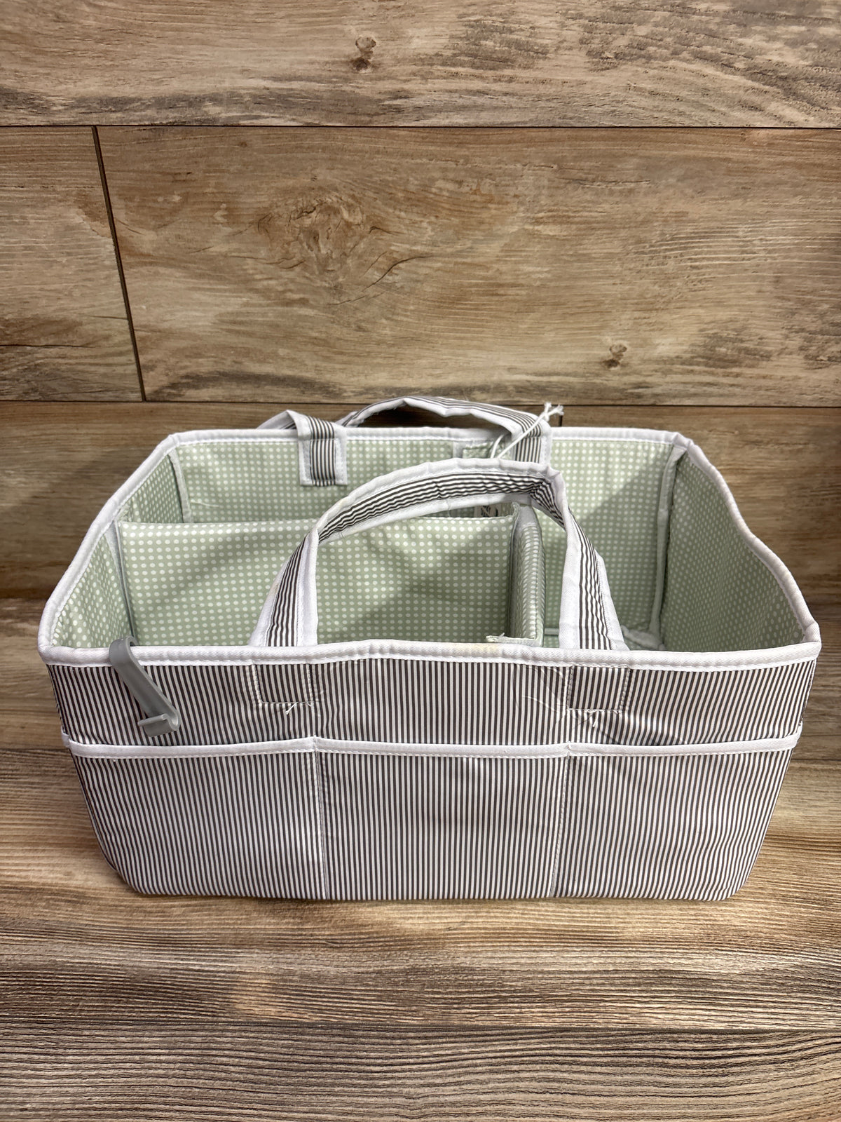 NEW Lily Miles Diaper Caddy Organizer - Grey/Mint