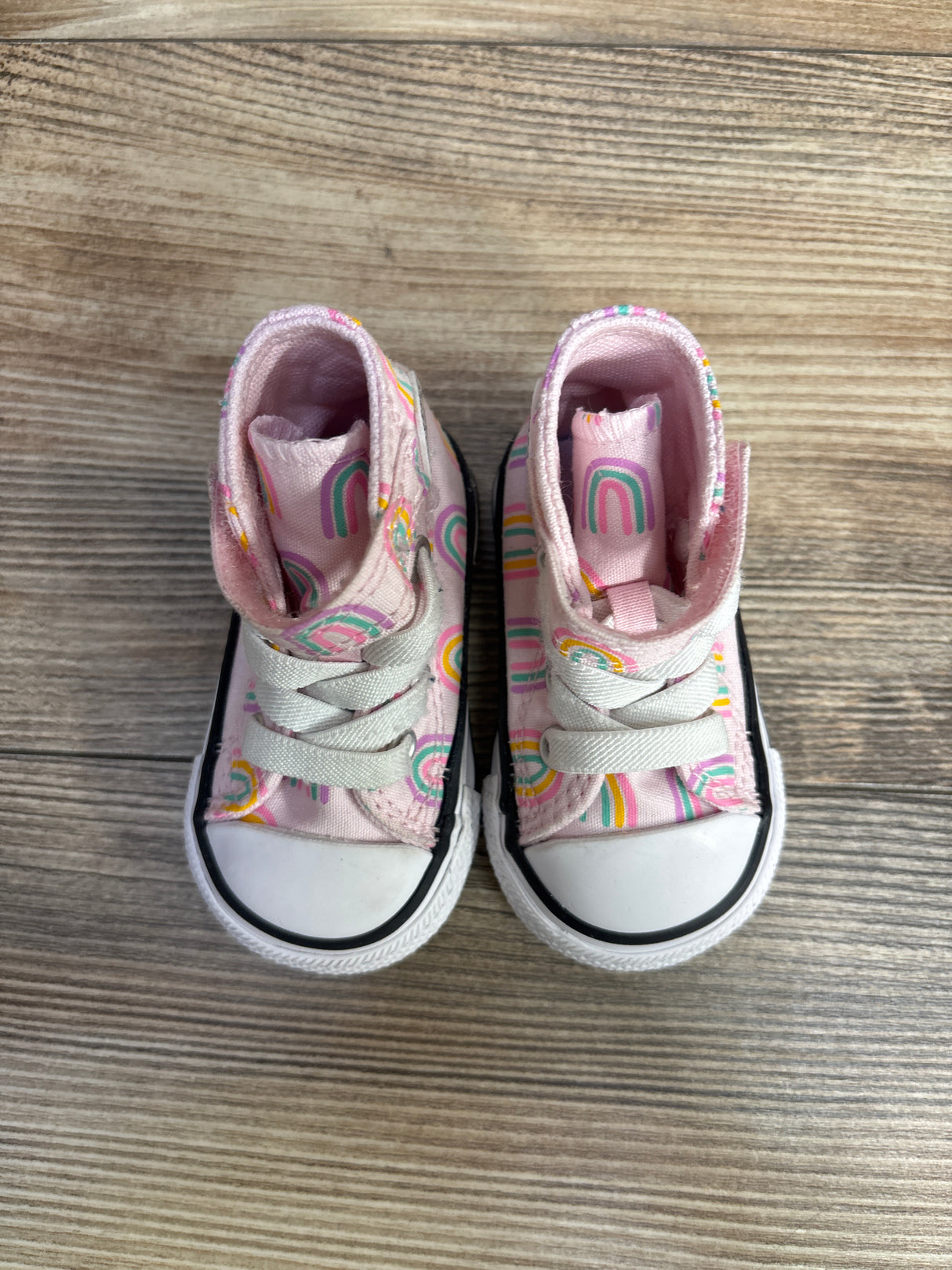 Converse Chuck Taylor All Star High Top Sneakers Pink Rainbows sz 2c