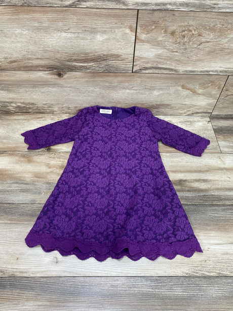 April Girl Purple 3/4 Sleeve Lace Dress sz 5T - Me 'n Mommy To Be