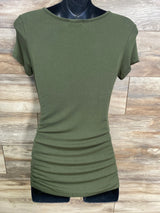 SmallShow Comfy Side Ruched Maternity Top Army Green sz Small