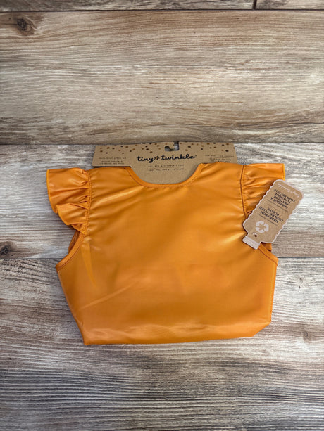 NEW Tiny Twinkle Mess-Proof Apron Bib Orange sz 6-12m - Me n Mommy To Be