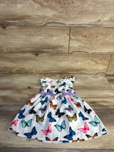Shein Sleeveless Butterfly Dress White sz 18-24m