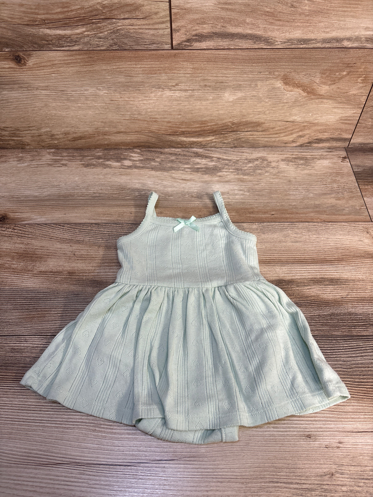 Old Navy Heart Print Bodysuit Dress Mint sz 12-18m