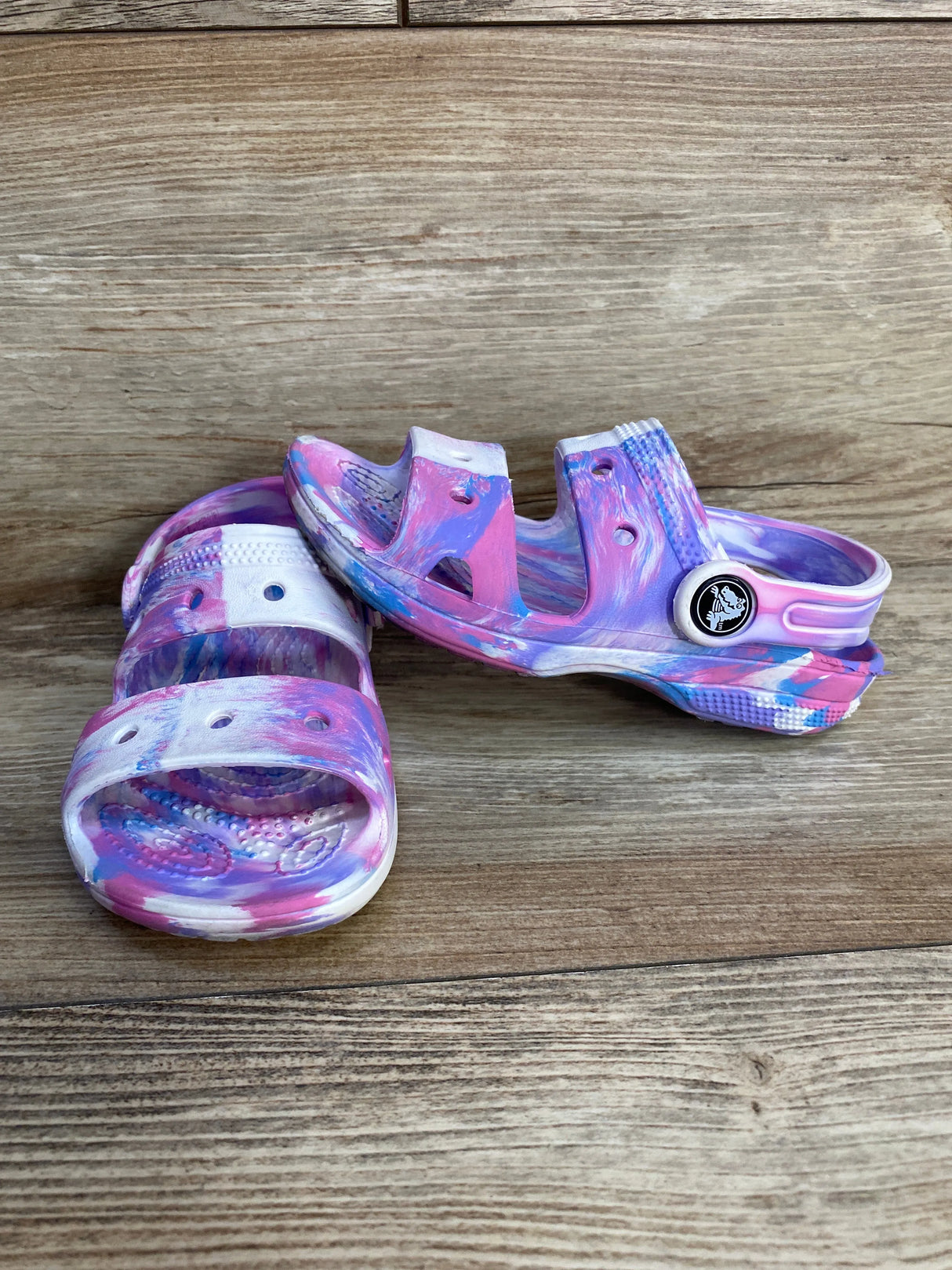 Crocs Marbled Tie Dye Sandals Purple sz 10c