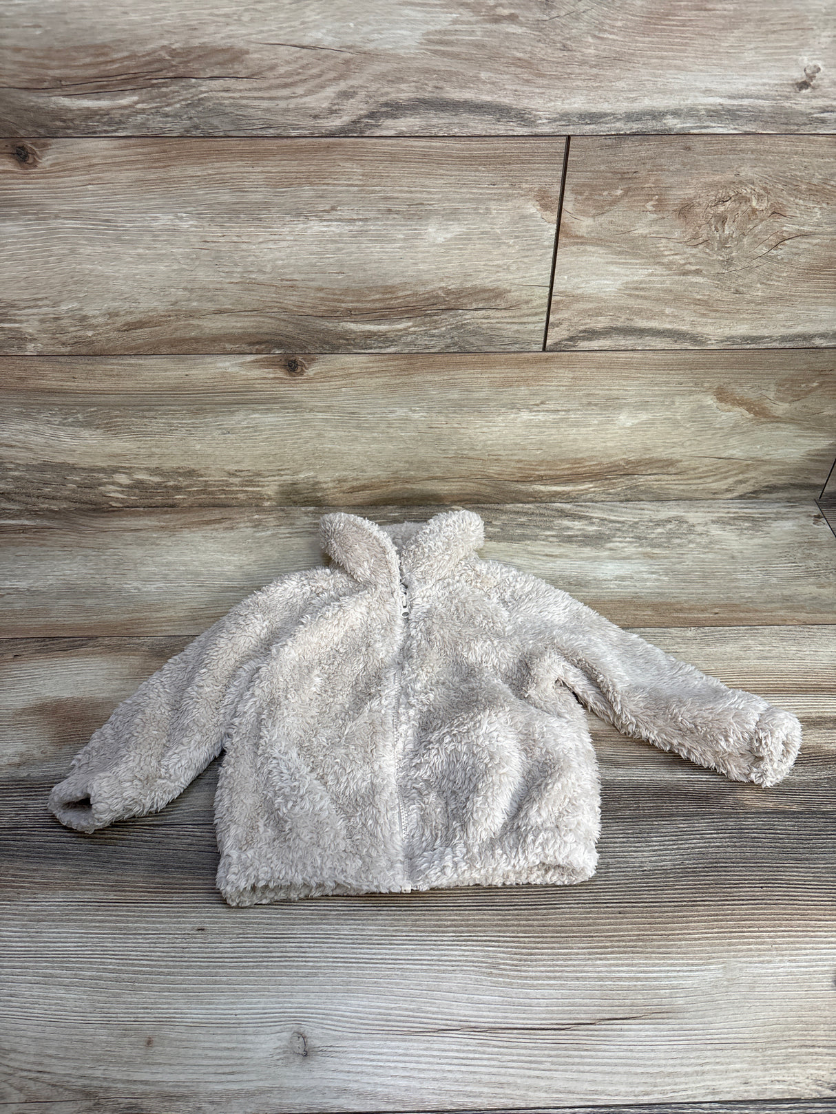 Just One You Fluffy Full Zip Jacket Beige sz 18m