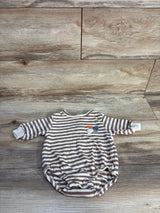 Easy Peasy Striped Sweatshirt Bubble Romper Beige sz 0-3m