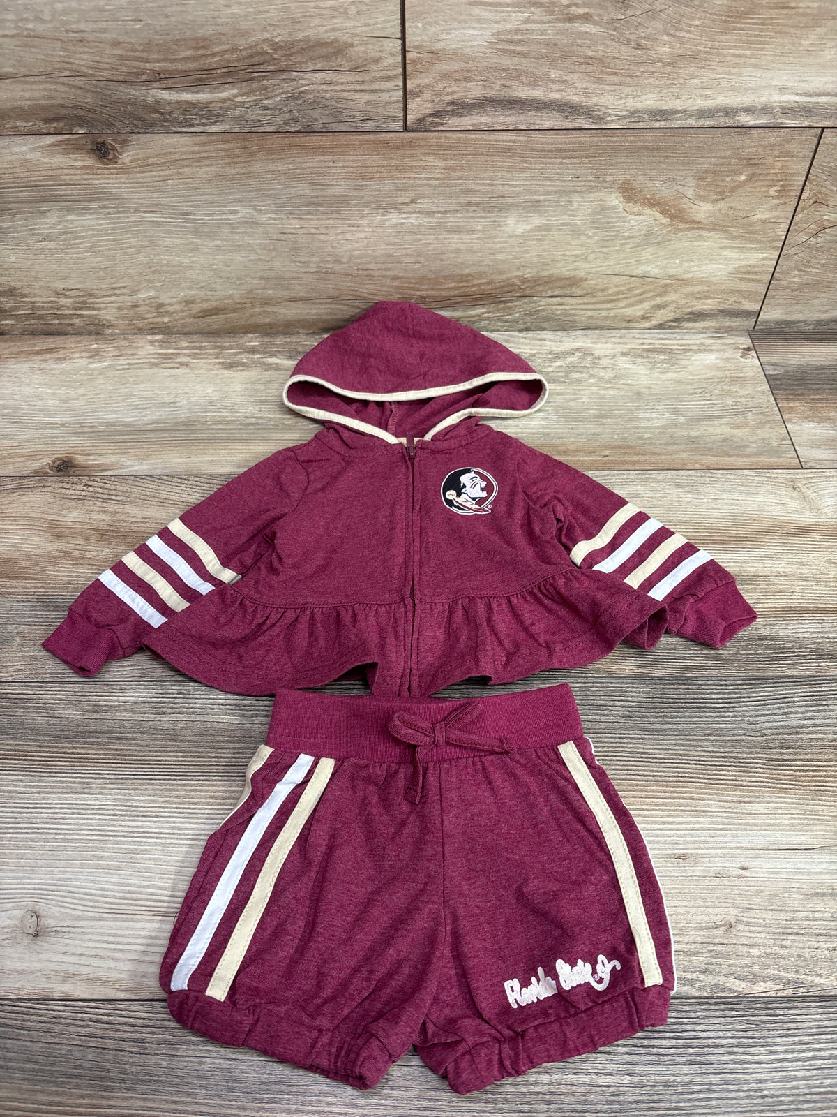 Colosseum 2pc Florida State Seminoles Peplum Jacket & Shorts Set Red sz 3-6m