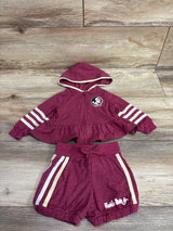 Colosseum 2pc Florida State Seminoles Peplum Jacket & Shorts Set Red sz 3-6m
