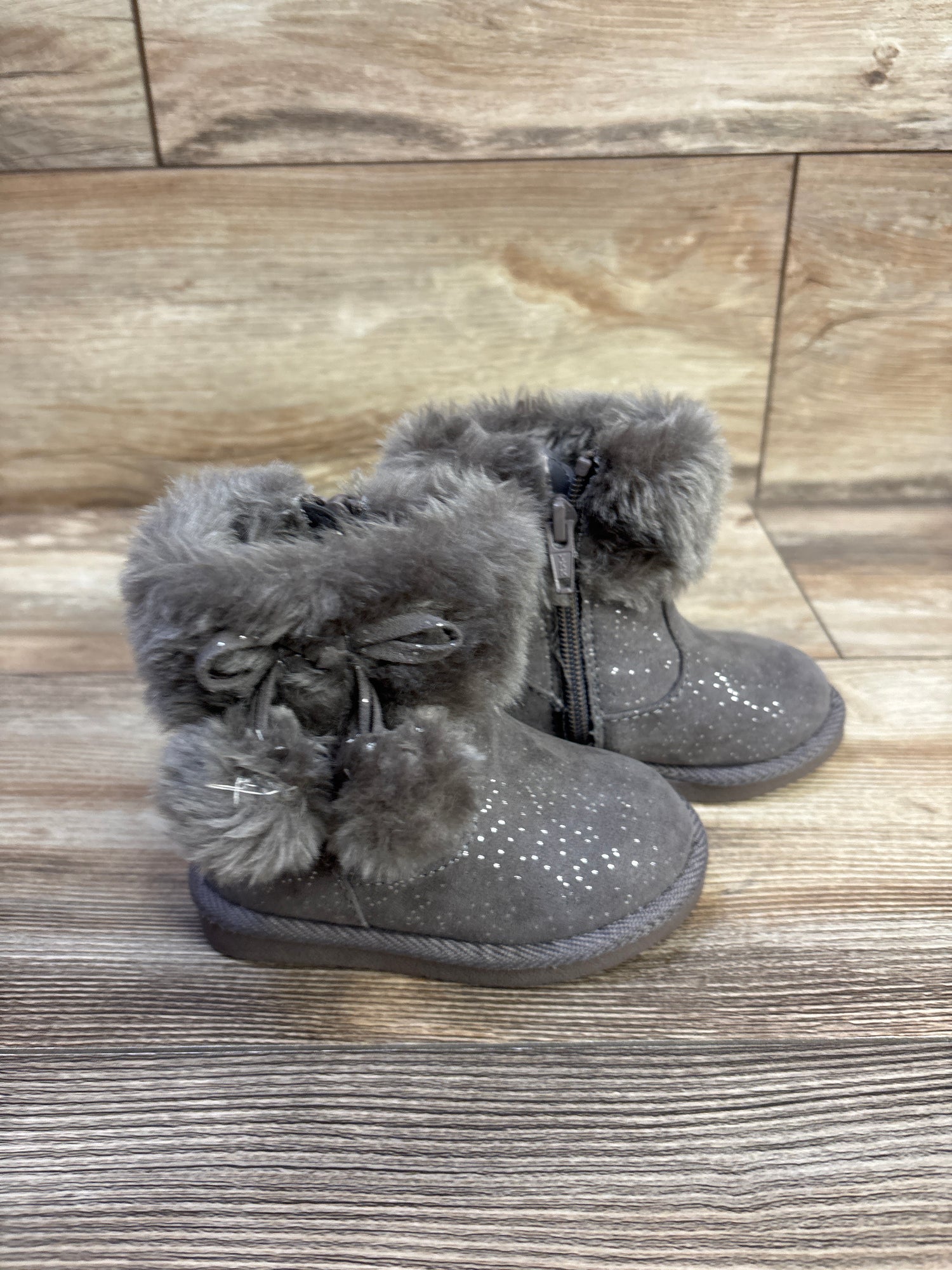Jumping Beans Coco Easy Zip Boots Grey sz 5c