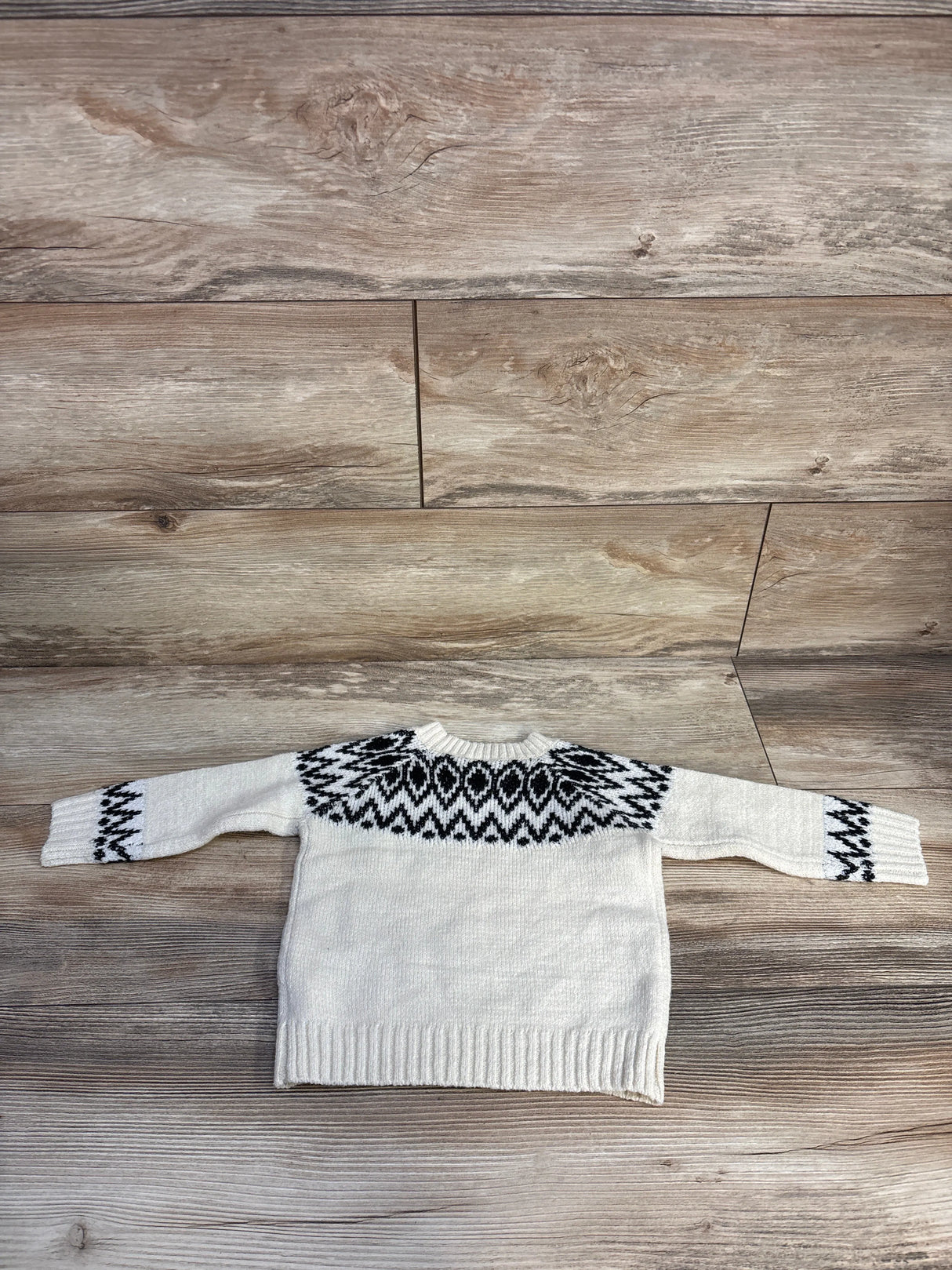 Patterned Pull Over Knit Sweater Cream sz 18m