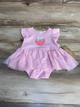 NEW Babybee Bee Strawberry Skirted Bodysuit Pink sz 24m