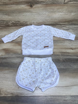 Lila & Jack 2pc Sweatshirt & Shorts Set White sz 6-9m