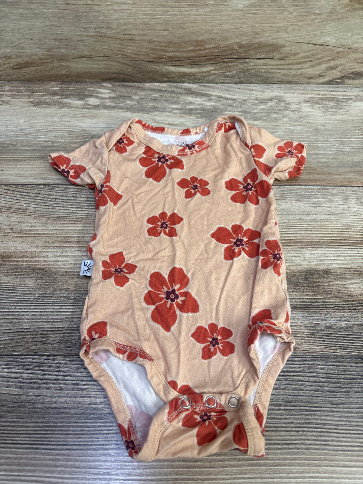 Skye Hi Bamboo Floral Bodysuit Orange sz 3-6m
