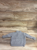 Ralph Lauren Cable Knit Cotton Quarter Zip Sweater Grey sz 12m