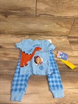NEW Ms Rachel 2pc Sleepy-Saurus Pajama Set Blue sz 2T