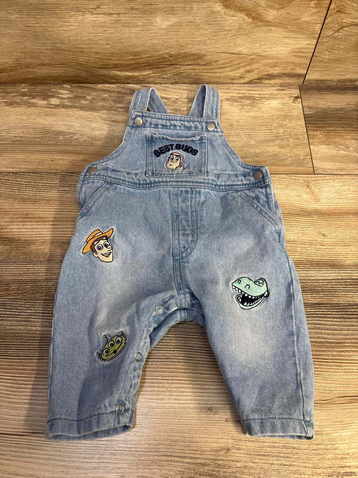 Disney Baby Toy Story Denim Overalls Blue sz 3/6m