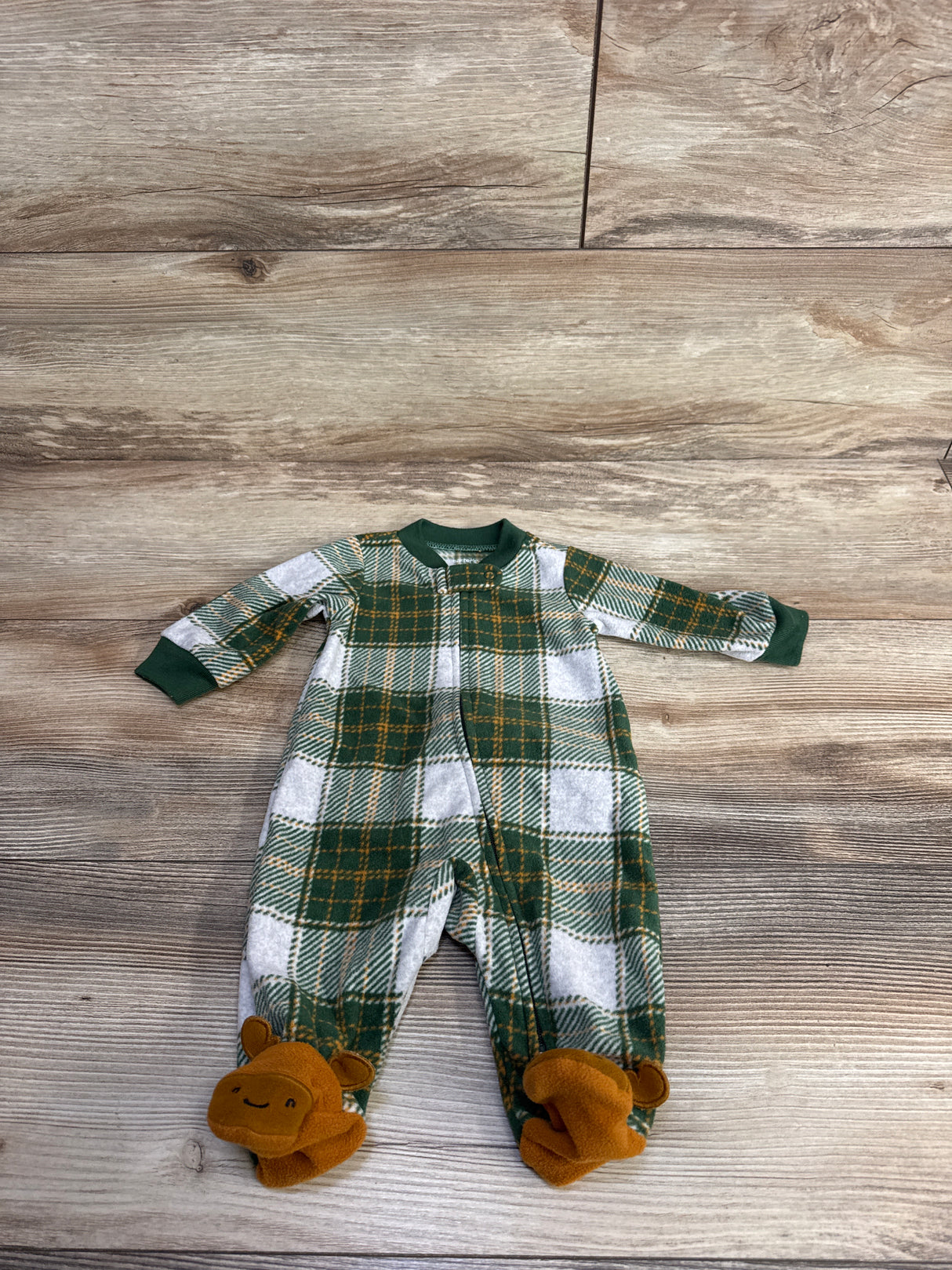 Carter's Plaid Blanket Sleeper Green sz Newborn