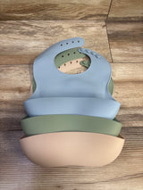 NEW PandaEar 3pk Silicone Baby Bibs with Catch Pocket