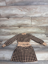 Janie & Jack Houndstooth Cropped Sweater & Skirt Set Tan sz 3T