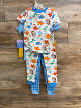 NEW Ms Rachel 4Pc Snug Fit Pajama Set Blue sz 4T