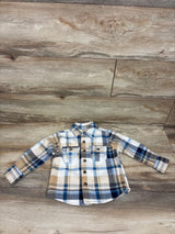 Copper Denim Fleece Plaid Button-Up Shacket Beige sz 3T