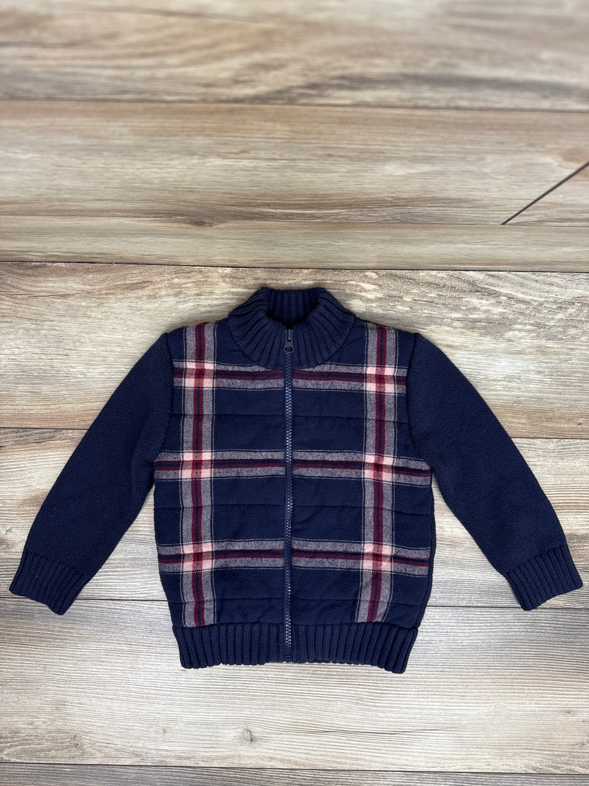 Cat & Jack Sherpa Lined Knit Full-Zip Jacket Navy sz 2T