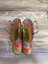 Western Chief Kids Light-Up Rain Boots Rainbow Hearts sz 10c