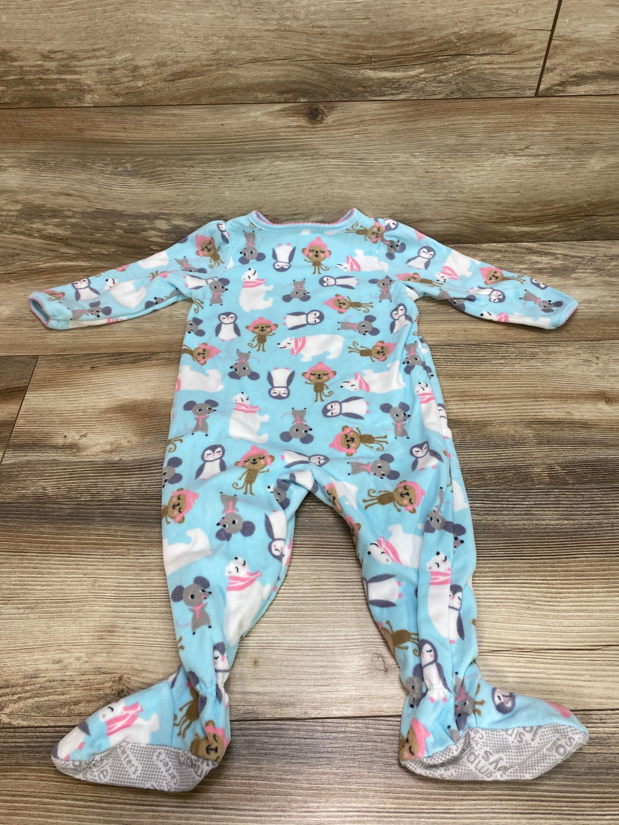 Simple Joys Animal Print Sleeper Blue sz 12m