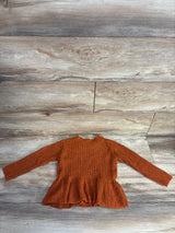 Cat & Jack Chunky Knit Peplum Sweater Rust sz 3T