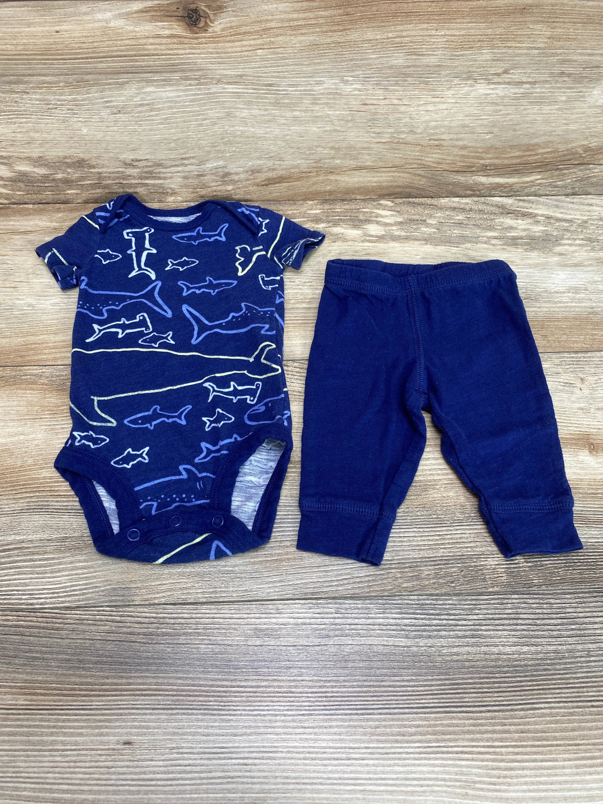 Carter's 2pc Shark Print Bodysuit & Pants Blue sz 3m