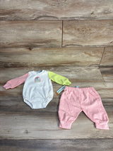 NEW Charlotte & Star 2pc Thermal Romper & Joggers Pink sz 0-3m