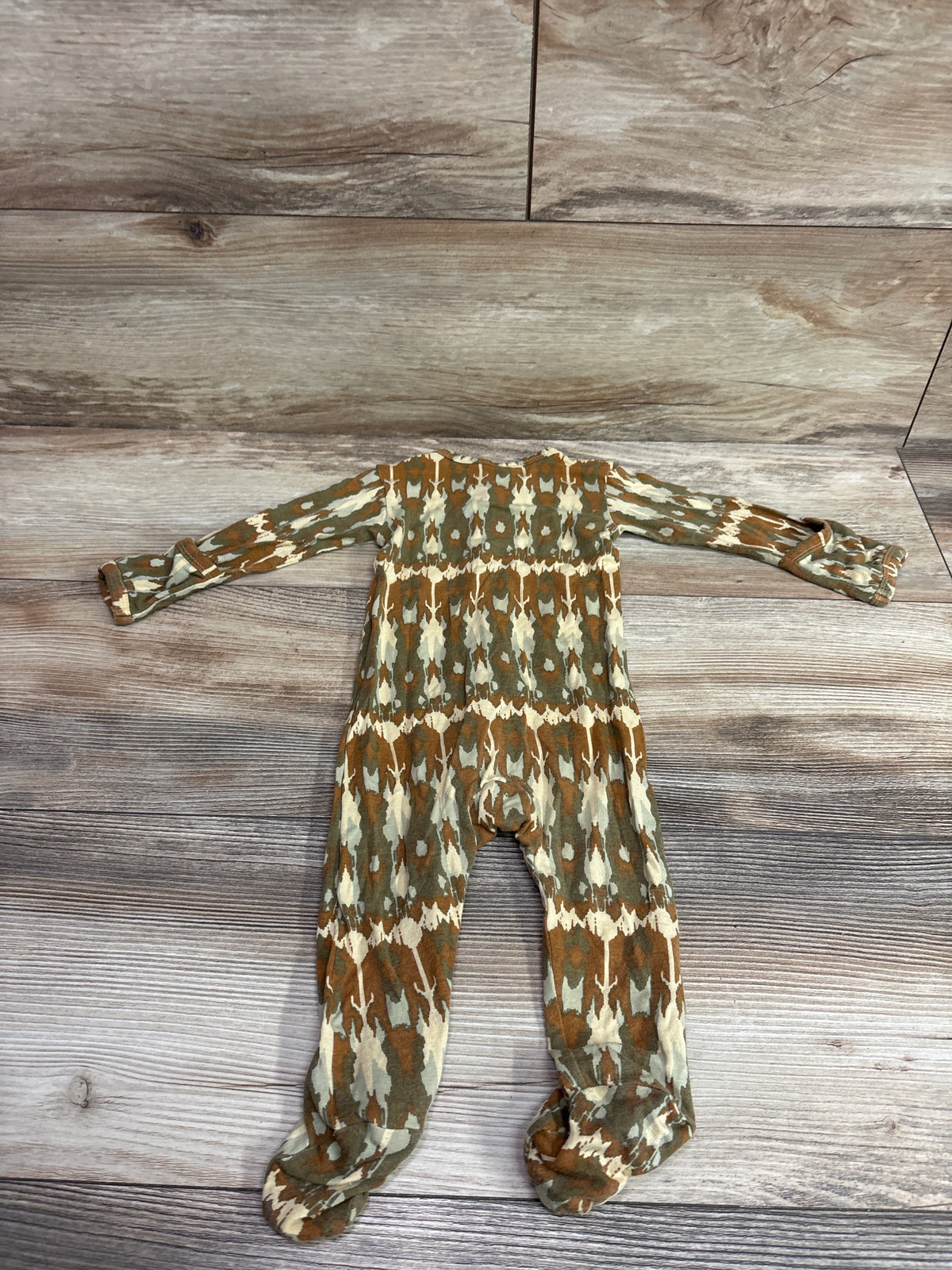 Kate Quinn Bamboo Footie Sleeper Beige Camo sz 3-6m