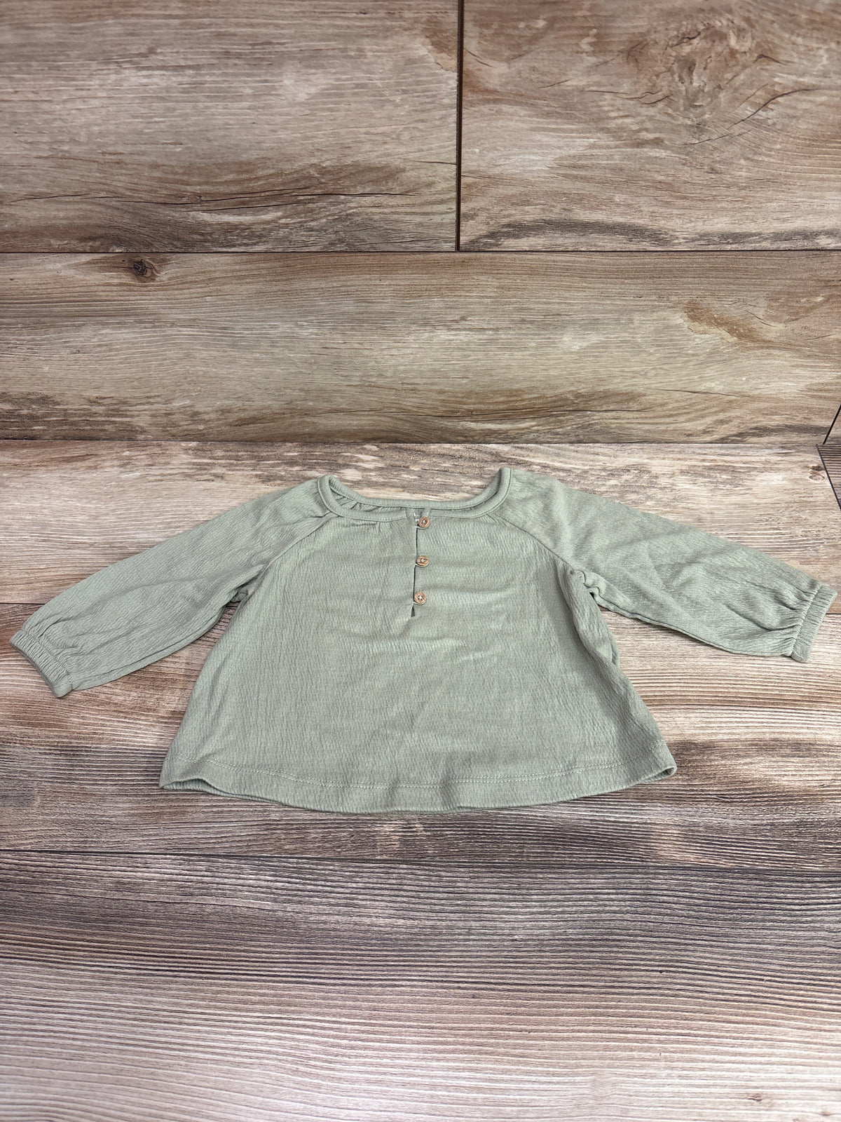 Carter's Long Sleeve Henley Shirt Green sz 9m