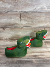 Old Navy Faux-Fur Dino Critter Slippers Green sz 10/11c
