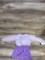 NEW Nike 2pc Pullover Sweatshirt & Skort Set Purple sz 4T