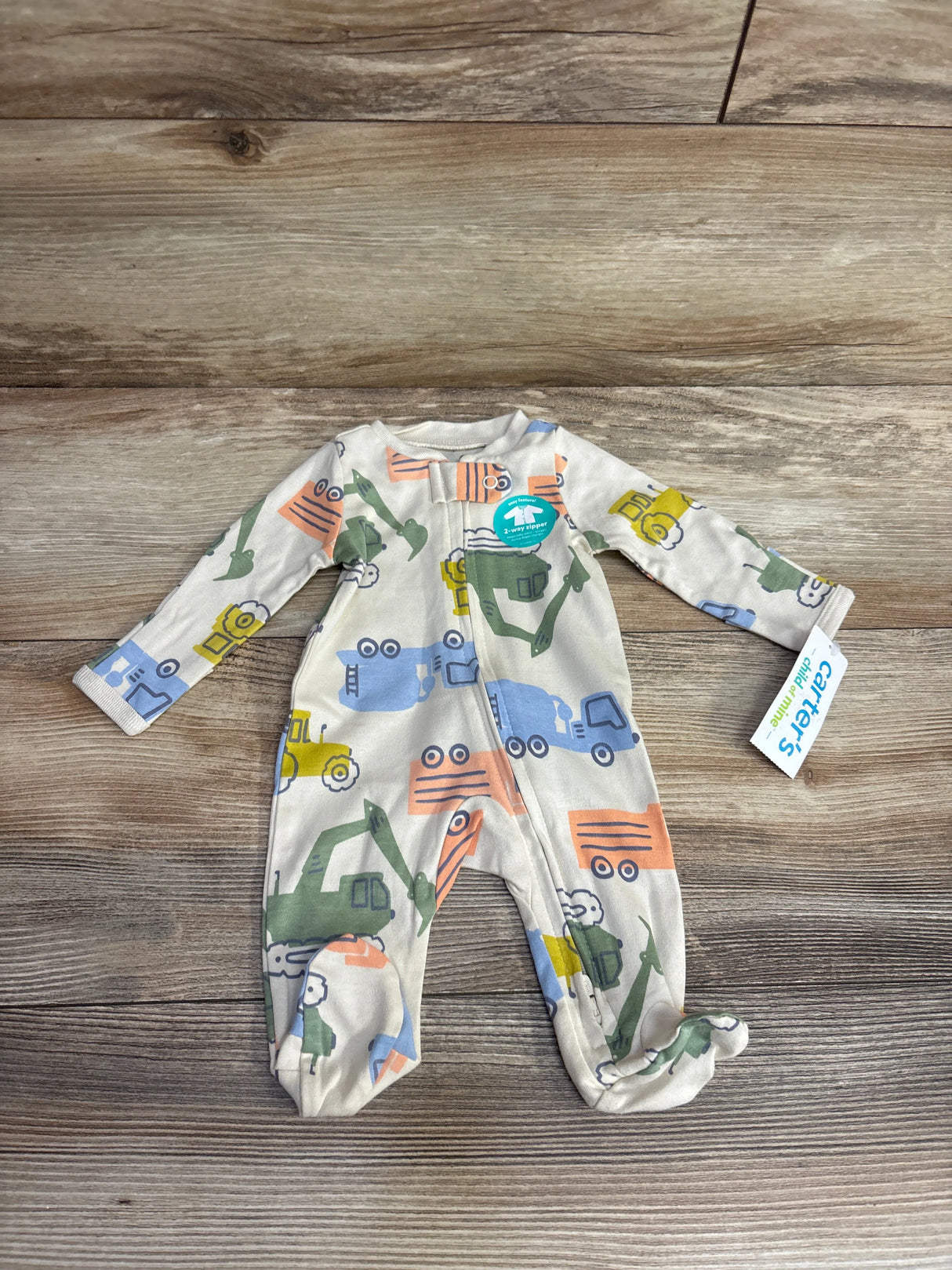 NEW Carter's Truck Print Sleeper Beige sz Newborn