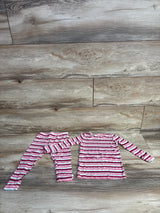 KicKee Kids 2pc Striped Pajama Set Pink sz 2T
