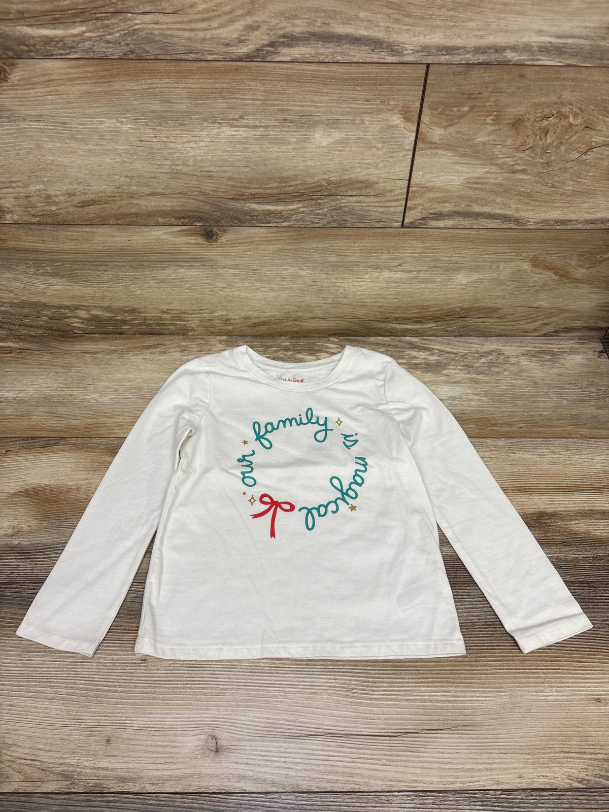 Cat & Jack 'Our Family Is Magical' Long Sleeve Shirt White sz 5T